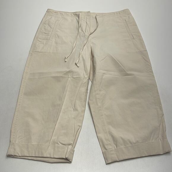 TALBOTS PETITES Women’s 8 Cream Stretch Capri Pant - Picture 1 of 3